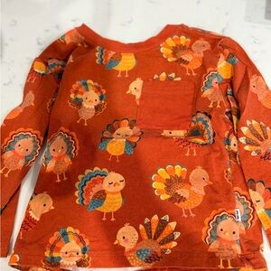 Little Sleepies Festive Turkey Long Sleeve Tee - Rust